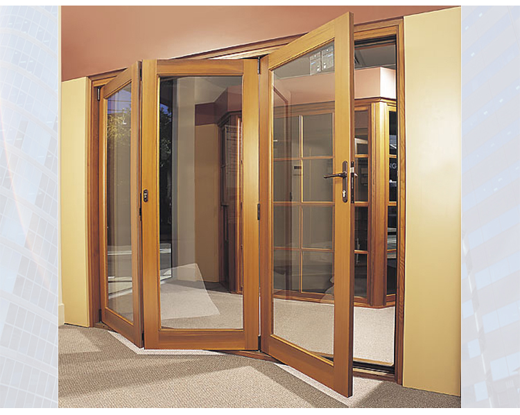 KDSBuilding China Factory Cheap Price Simple Teak Wood Front Folding Door Design