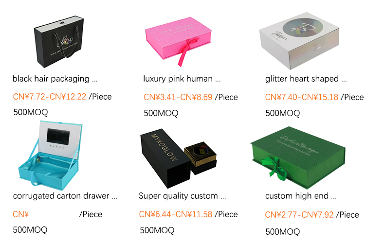 Ribbon Closure Hair Extension Packaging Box Magnetic Closure Gift Box Versatile