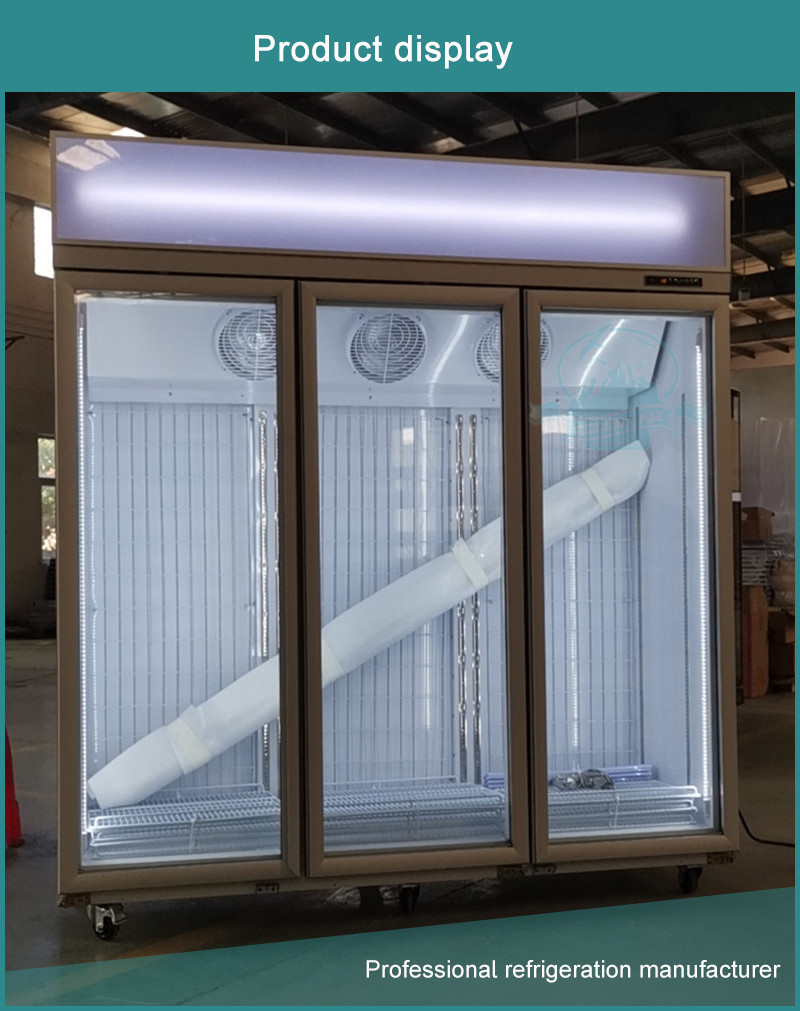 Drinks Display Refrigerator Supermarket Fridge Glass Door Beer Glass Bottle Cooler With CE Approved