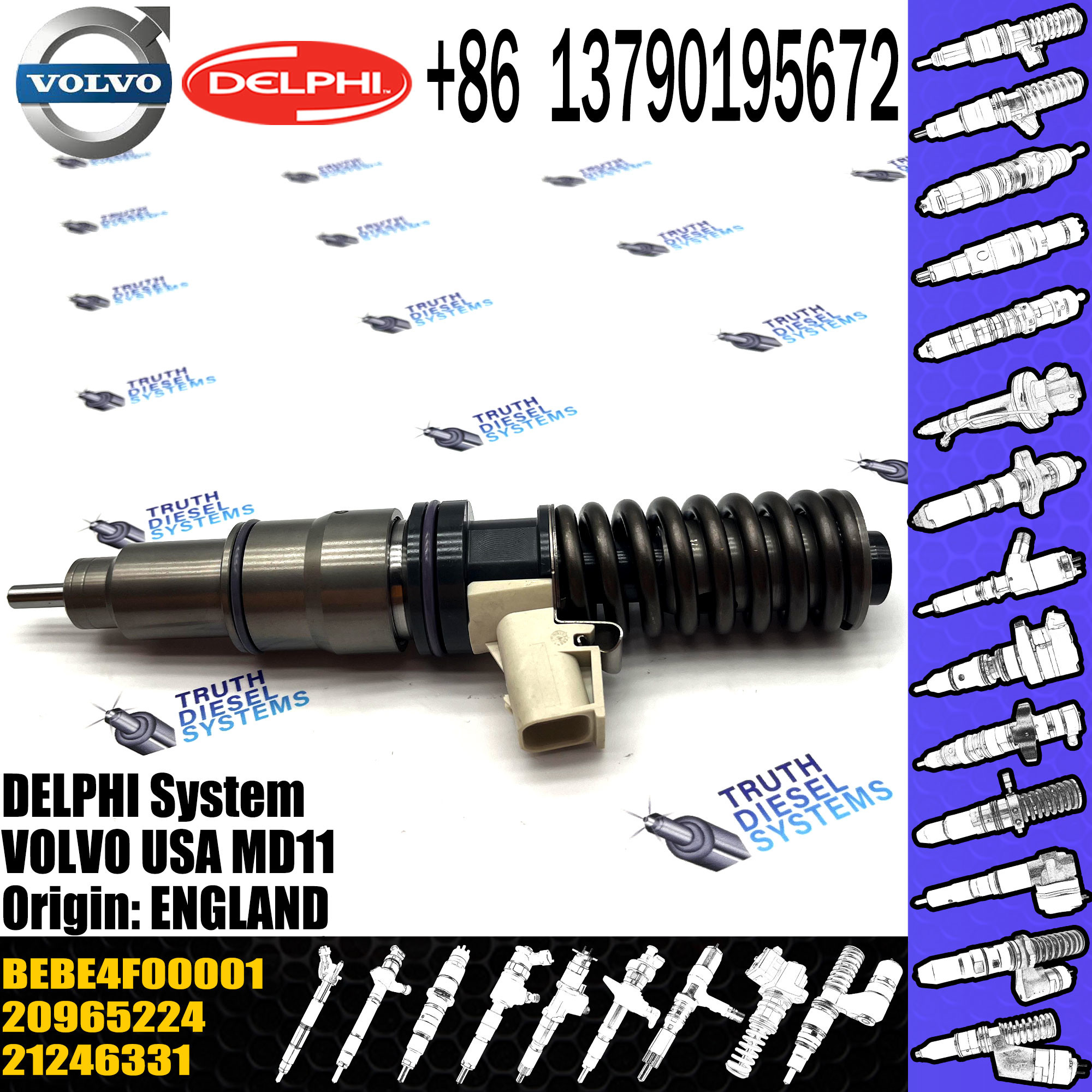 High quality 4 pin nozzle assembly Diesel pump injector BEBE4F00001 for diesel engine