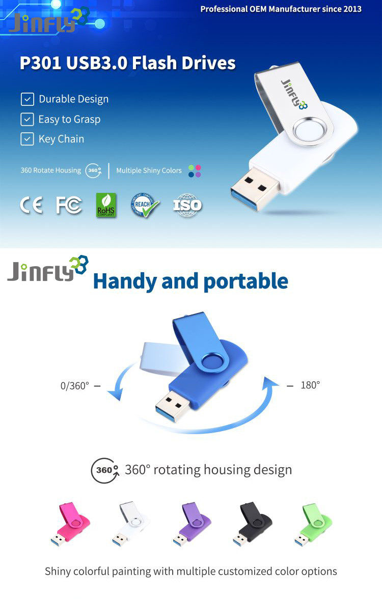 Grade A Metal USB Swivel Flash Drive , 32Gb 3.0 Flash Drive