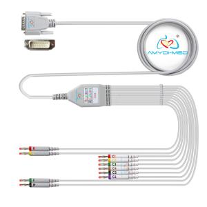 China Medical DB15P 4.0 Banana 10 Lead ECG Cable Compatible Nihon Konden Biocare Dongjiang wholesale
