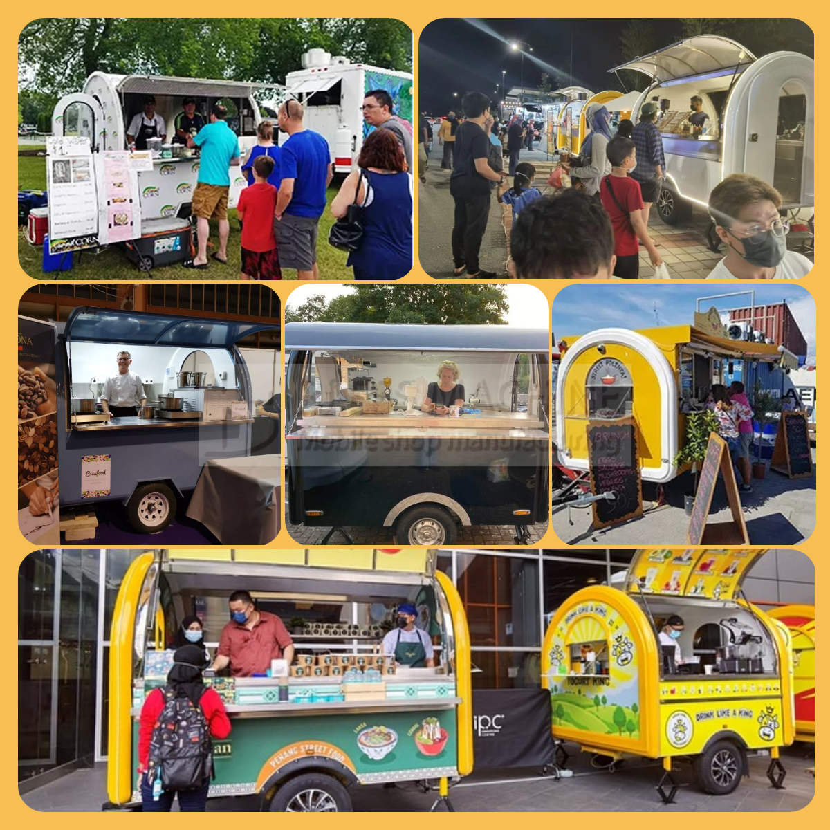 Square Style Food Tow Trailer for Mobile Snacks and Beverages in High Demand