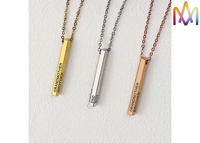 Stereoscopic 10g Hexagon Engraved Pendant Necklace