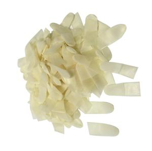 China Cut Type Anti Slip Latex Finger Covers Stall Chlorinated Powder Free Size XS S M wholesale