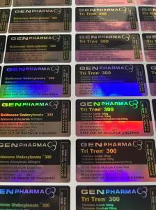 China Tren Tri 300 medication label stickers 10ml Vial Labels wholesale