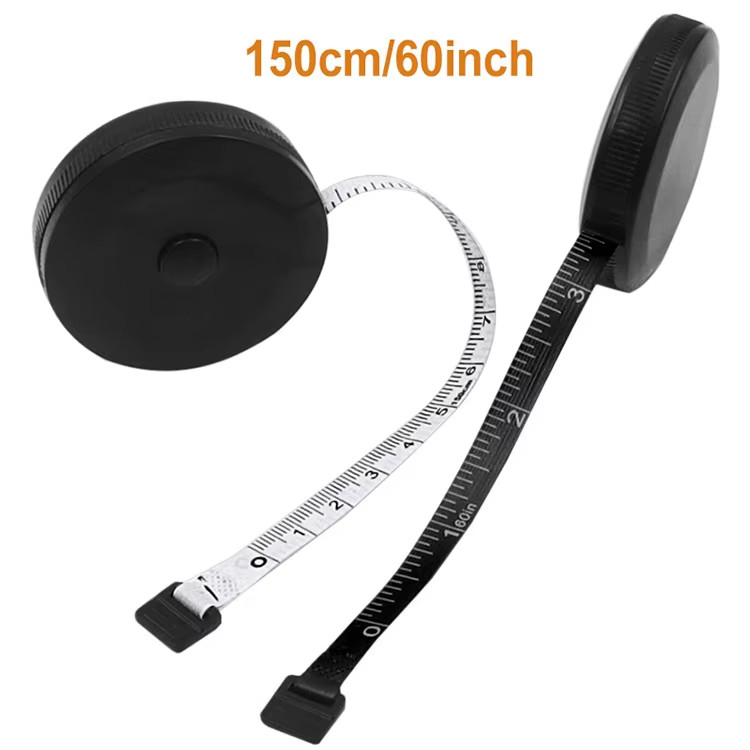 Wintape 1.5m Black Soft Measuring Tape Body Tailor Tape Ruler Measure Fabric Double Scale Mini Sewing Retractable Tool