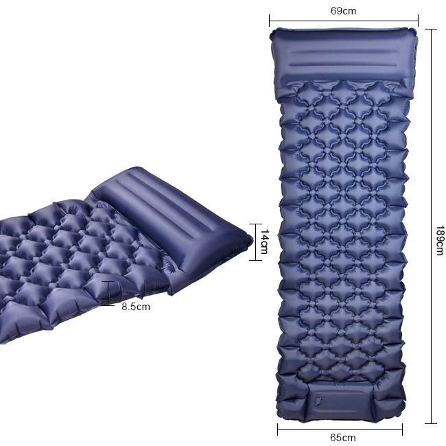 Lightweight Moistureproof Feet On Automatic Inflatable Mattress 190cm Lenght TPU Sleeping Camping Mat