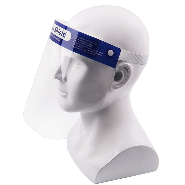 Clear Disposable Face Shield PPE Anti Fog Anti Splash Earloop Style Lightweight
