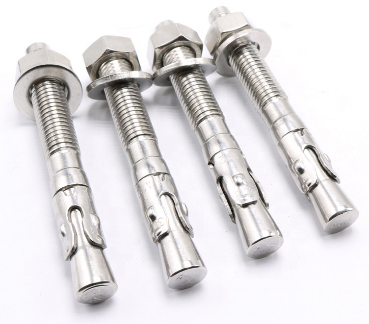 A4 Expansion Bolt Carbon Steel Stainless Wedge Anchor Hex Bolts And Flange Nuts