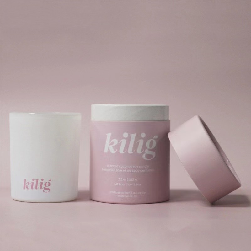Candle Tea paper cylinder packaging Customizable Design Matt Lamination / Foil Stamp