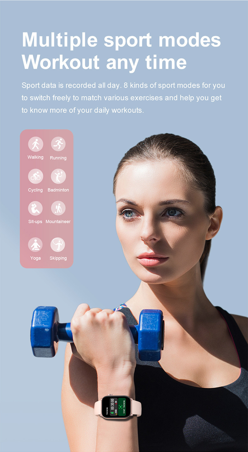 Li Battery 1.75" Bluetooth Fitness Smartwatch IP68 IPS Heart Rate Monitor