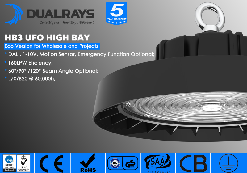 100 Watt UFO Led High Bay Light Optic Lens With 60°/90°/110° Optional