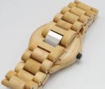 Fashion 3ATM Or Splash Bamboo Wrist Watch Handmade 100% Wood Strap