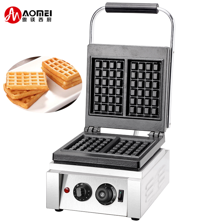 Commercial Square Belgian Waffle Bakers Machine with 4KW Power and Fast Waffle Making