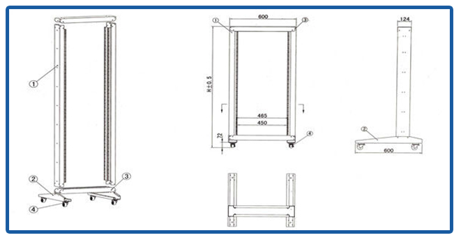 Open Rack Server Rack Cabinet Cold Rolled Steel Material With Degreasing Surface