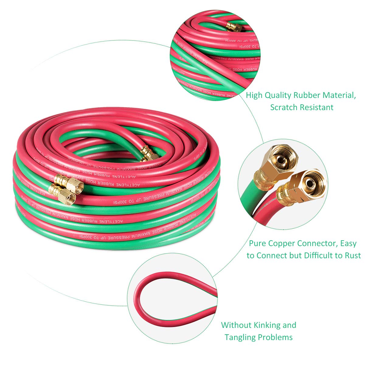 1/4 Inch Black Twin Welding Torch Hose for Versatile and Oxy Acetylene Oxygen Cutting