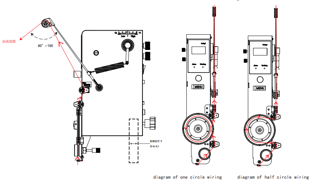 Servo tensioner SF800-CL 800gf real-time TENSION DISPLAY RS485 networking communication upper/lower limit setting
