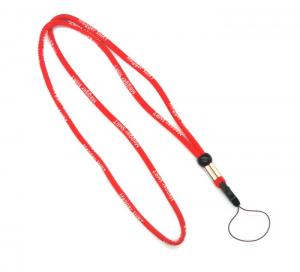 China Metal Ring Hook Name Tag / ID Card Lanyards Rope Cord 5MM Diameter With Simply Logo on sale