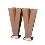 Large hollow-carved square rectangular steel flower planter pot