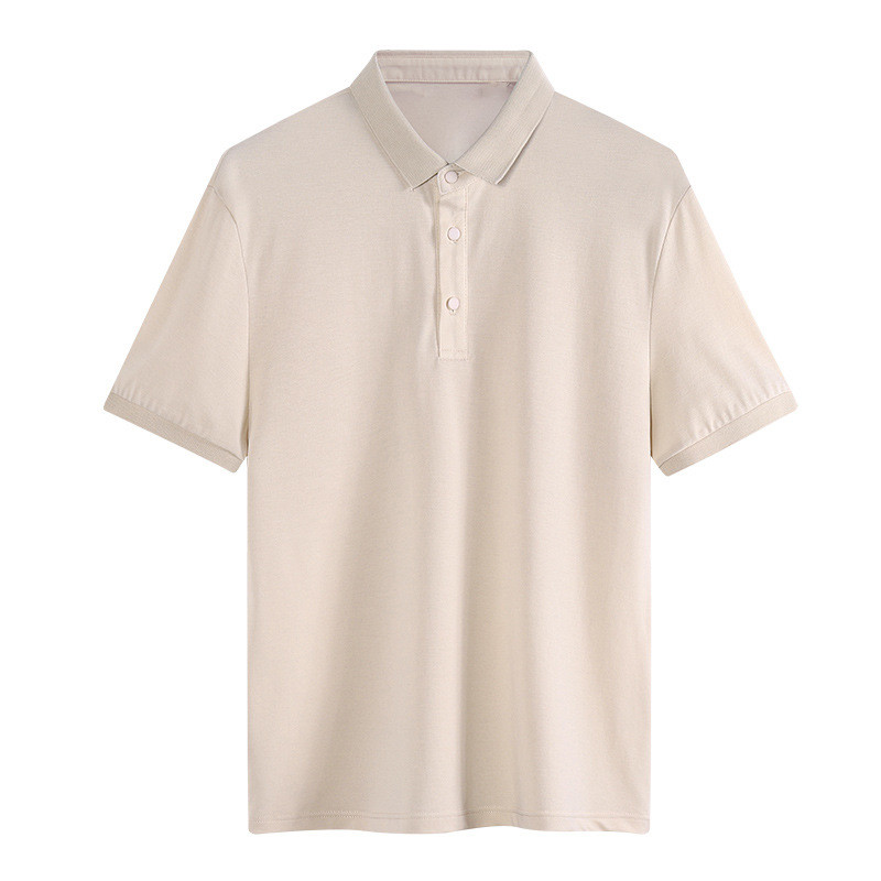 Lapel Collar Males Solid Color Rugby Shirts 180gsm Ice Thread Plus Size Polo Shirt