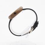 Round Leather Strap Watches Womens Water Resistant Quartz Wood Face