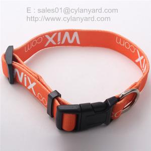 Imprint Polyester Adjustable Dog Collars, China pet supply factory