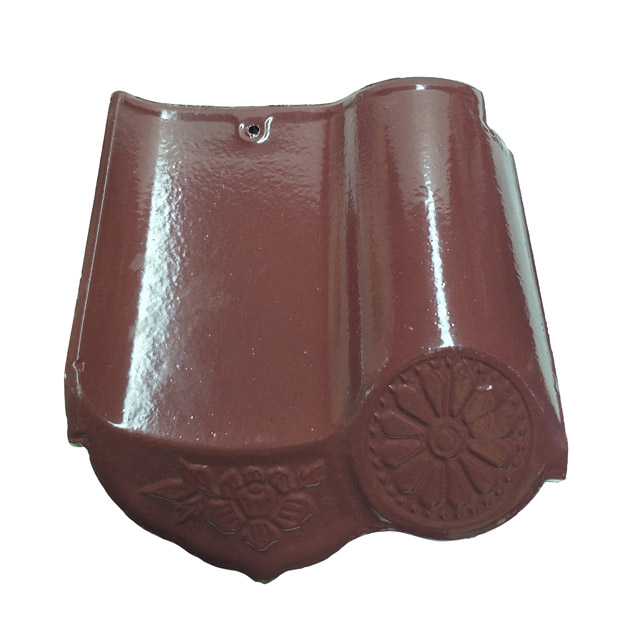 Glossy Blue Spanish Terracotta Roof Tiles 220mm Terracotta Roof Ridge Tiles