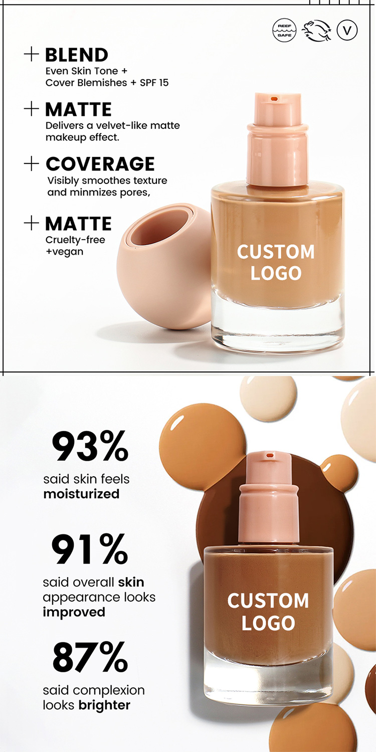 Customizable Lightweight Long-Lasting Foundation Makeup Full Coverage Natural Waterproof Oil Control Chemical Custom Logo Cream