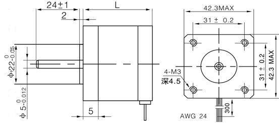 8.16 kg-cm 6 Wire NEMA 17 Stepper Motor J42HB60-01