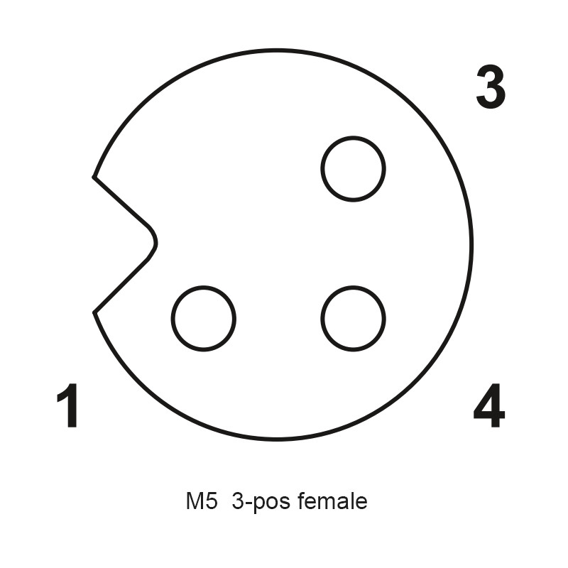 Female 3 Pin Waterproof Wire Connector , 4P 5P PUR Cable Connector