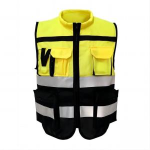 China 360 Degree Industrial Working Reflective Safety Vest With Pockets 120g 5cm Tape wholesale