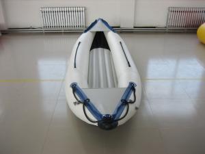 China White PVC Fabric One Person Raft Inflatable Fishing Kayak With Aluminum Seat wholesale