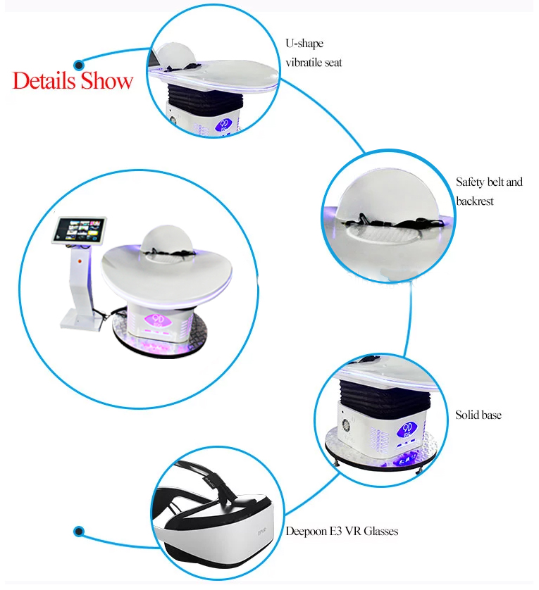 White Virtual Flight Simulator , 360 Degree Virtual Reality Motion Simulator