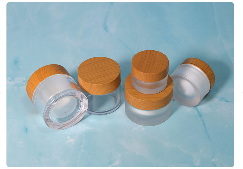 15g 30g Luxury Frosted Cosmetics Packaging Plastic Round Bamboo Body Butters Cream Cosmetic Jar with Customized Logo