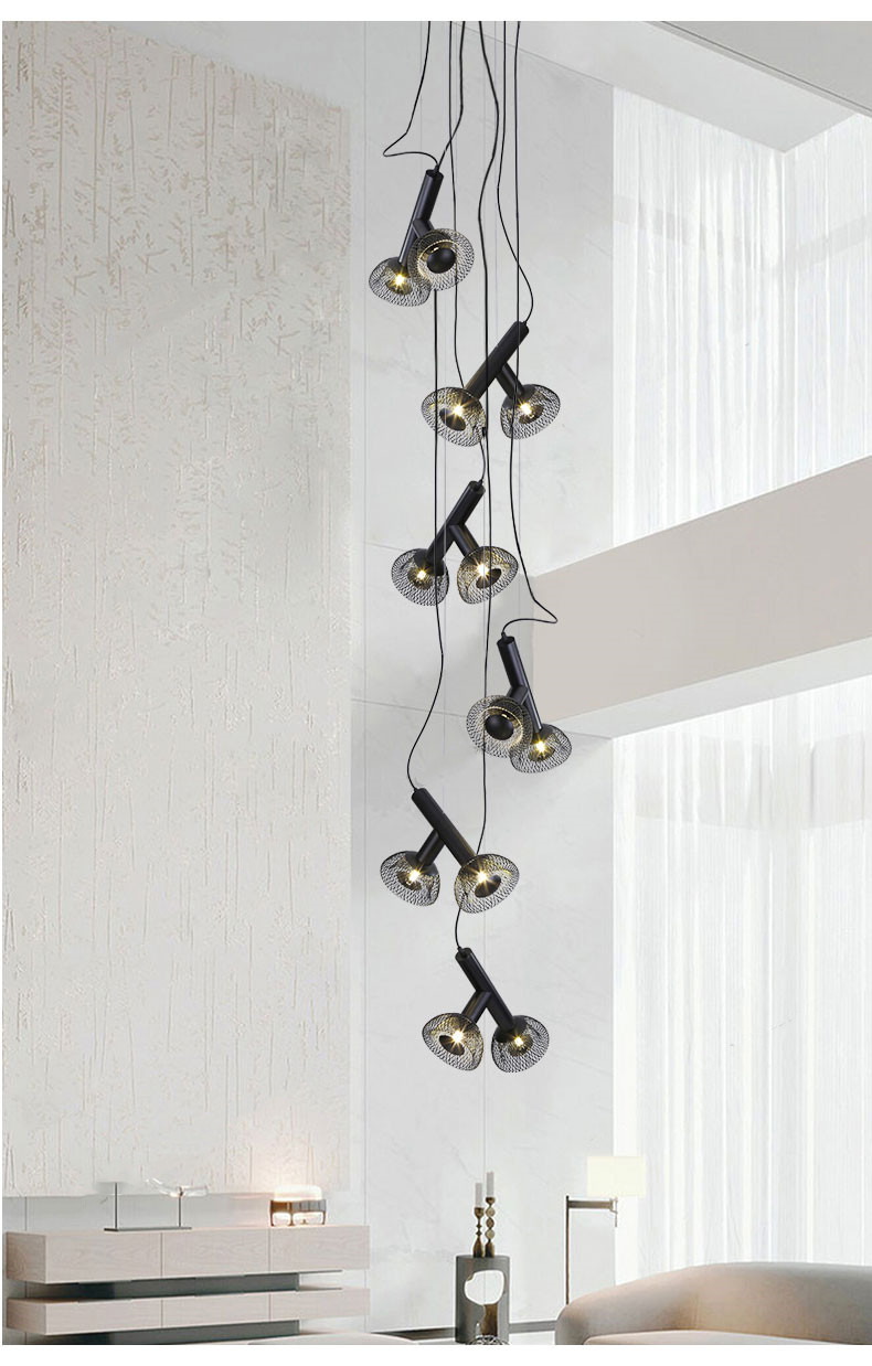 Nordic black Designer Chandelier Bedroom Living Room Dining Staircase Chandelier(WH-MI-411)