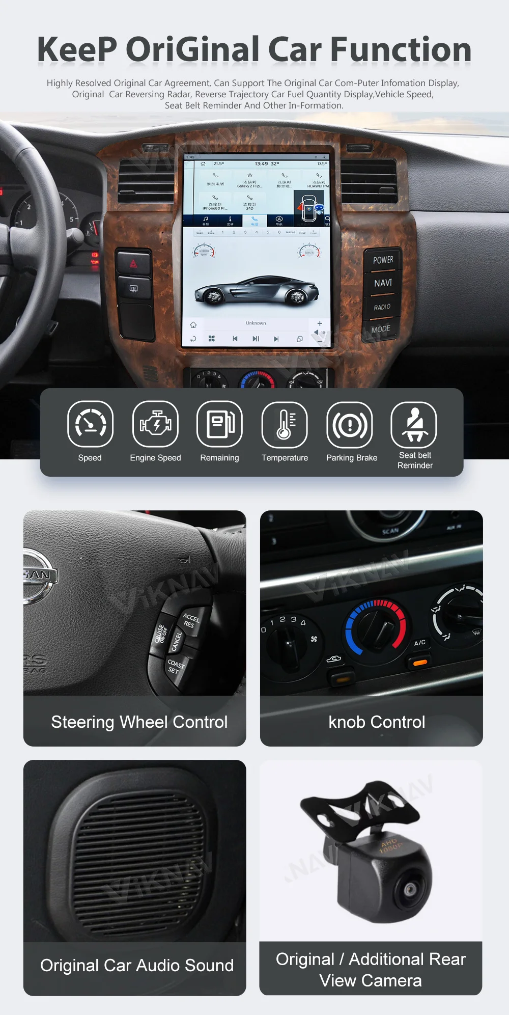 Aftermarket Touchscreen Y61 Nissan Patrol Head Unit 2004-2019 GPS For Car