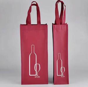 China Custom Non Woven single wine bottte bags,Non woven wine bags, wine bottle carrier bags,logo printed wine bags wholesale