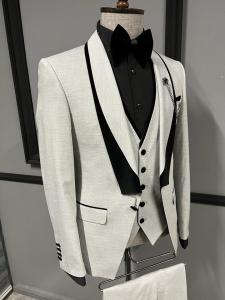 China Slim Fit Mens Tuxedo Suit Special Style Grey Tuxedo Suit wholesale