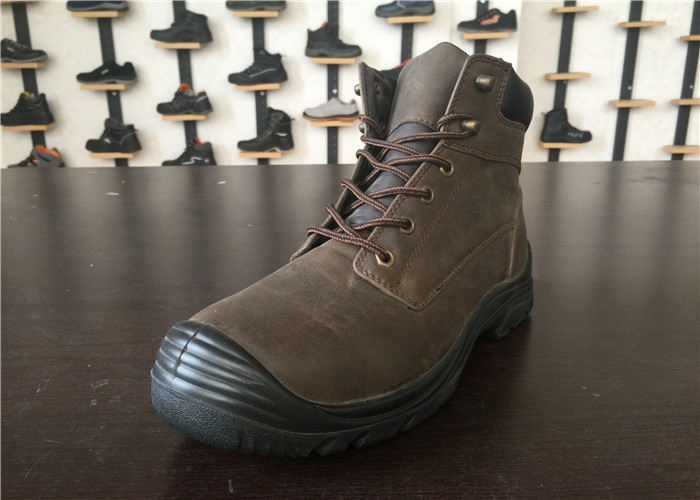 Nubuck Leather Military Boots , Steel Toe Construction Work Boots With Kevlar Middle Sole