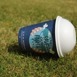 China 8oz 12oz Compostable Sugarcane Bagass Coffee Cups With Lids wholesale
