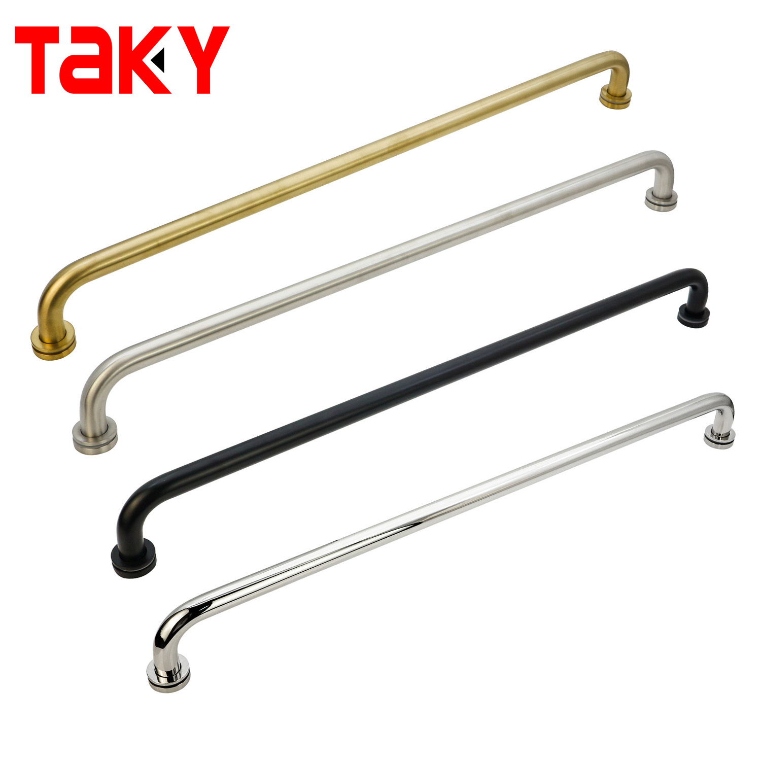 6-14mm Glass Thickness Steel Square L Shape Big Twin Glass Door Flush Pull Shower Door Handles