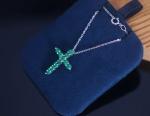 ODM 925 Sterling Silver Neckalce Diamond Cross Pendant Jewelry