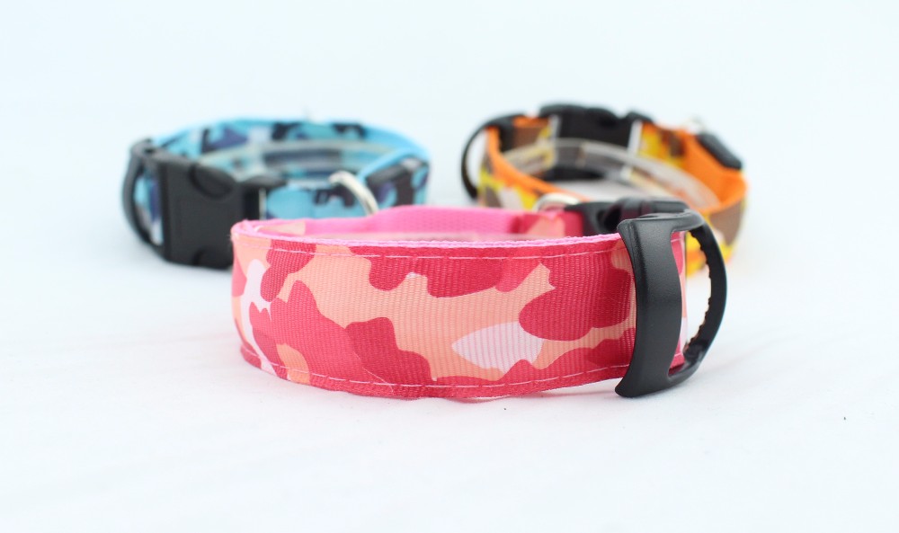 Flashing Light Up LED Dog Collar / OEM Illuminated Dog Collar Leash