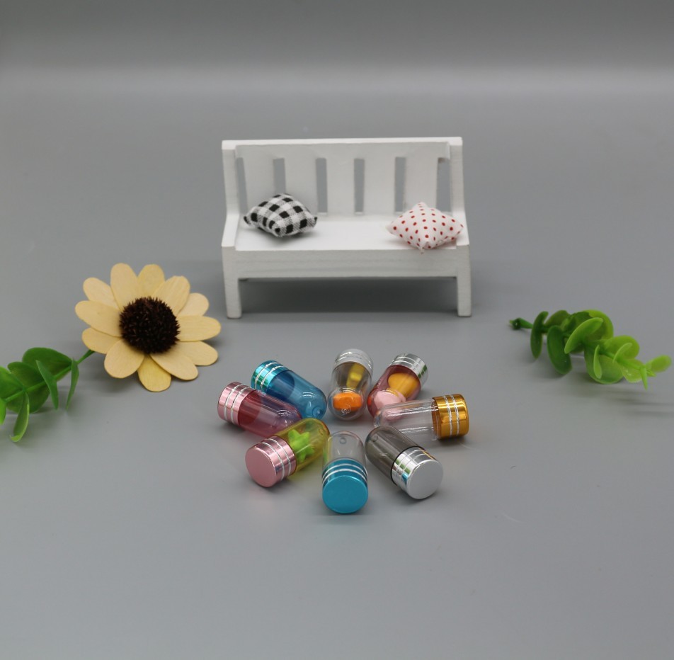 3D Empty Capsule Bottles ABS Plastic 150K Rhino Gold Capsule