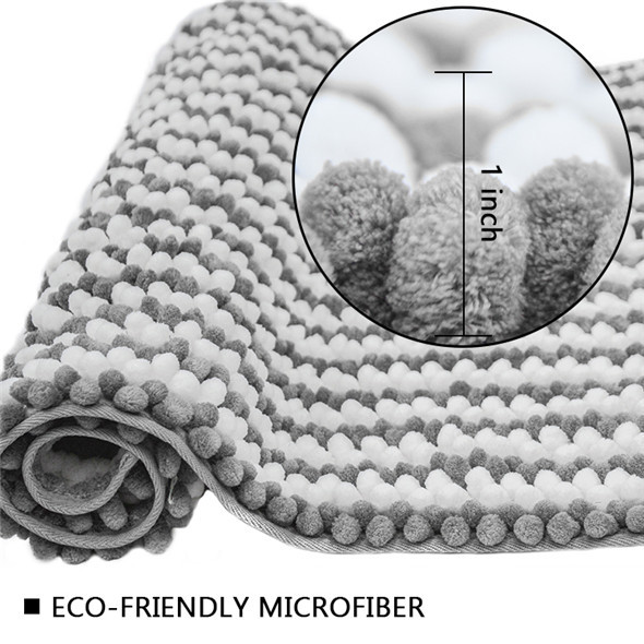Chenille Fabric Surface 1700GSM Anti Slip Bath Mat Tufted Bath Rug