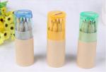 3.5 inch 6pcs natural colour pencil set with sharpener custom gift mini color