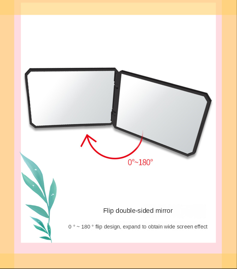 Every day Plastic Glass Mirror Foldable Makeup Travel Heart Shaped Logo Mirror