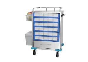 China Hospital Medical Crash / Instrument Cart ABS Material With Medication Bins wholesale