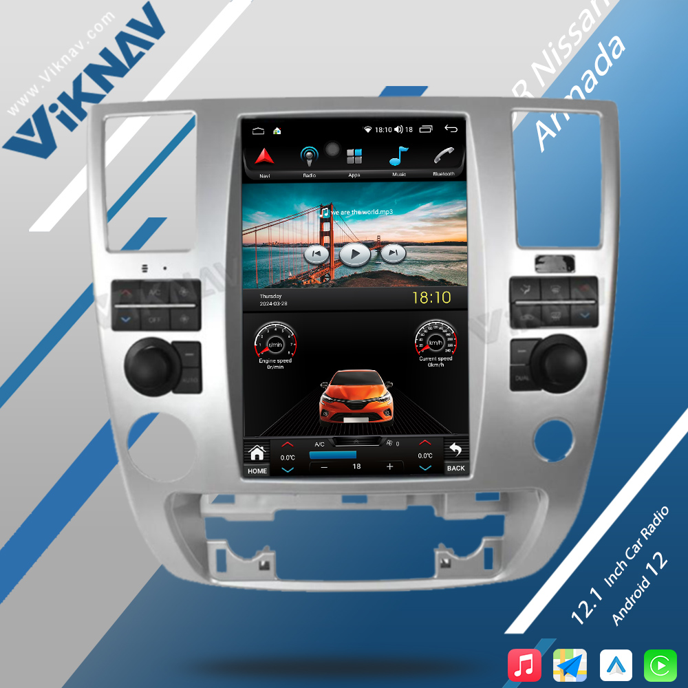 Viknav Android Auto Touch Screen Car Radio 12.1 inch For Nissan Armada 2009-2010 GPS Navigation Head Unit Video Player